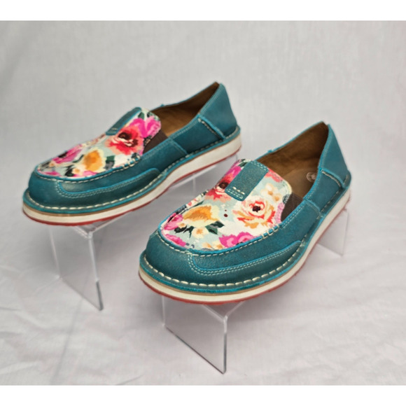 Ariat Cruiser Women's 10 B Slip On Shoes Pool Blue Multi Floral Print 10035825 - Picture 1 of 14